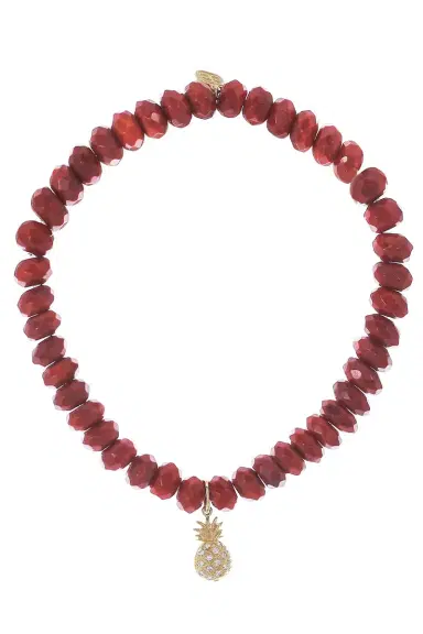 Sydney Evan Pineapple Bamboo Coral Charm Bracelet | Thumbnail 1