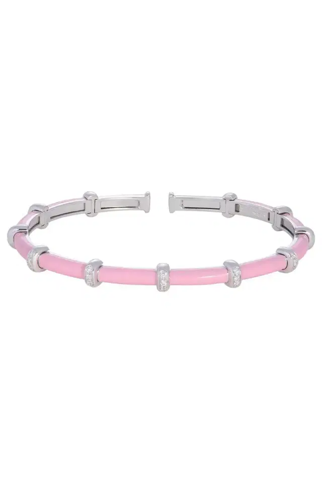 SIDNEY GARBER Pink Carly Bracelet - White Gold