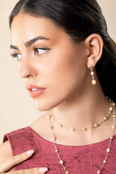 MARCO BICEGO Pink Conch Pearl Diamond Unico Earrings | Thumbnail 3
