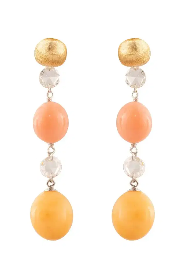 MARCO BICEGO Pink Conch Pearl Diamond Unico Earrings
