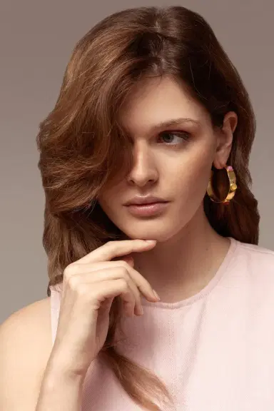 Sylvia Toledano Pink Jasper Carnelian Bianca Summer Hoop Earrings | Thumbnail 2