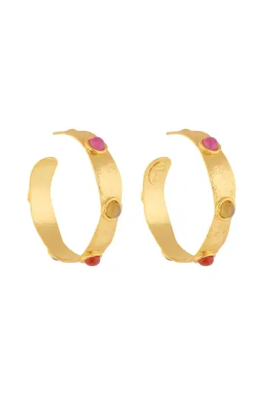 Sylvia Toledano Pink Jasper Carnelian Bianca Summer Hoop Earrings | Thumbnail 1
