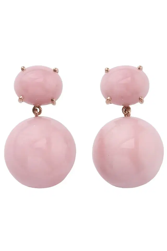 IRENE NEUWIRTH JEWELRY Pink Opal Gumball Drop Earrings