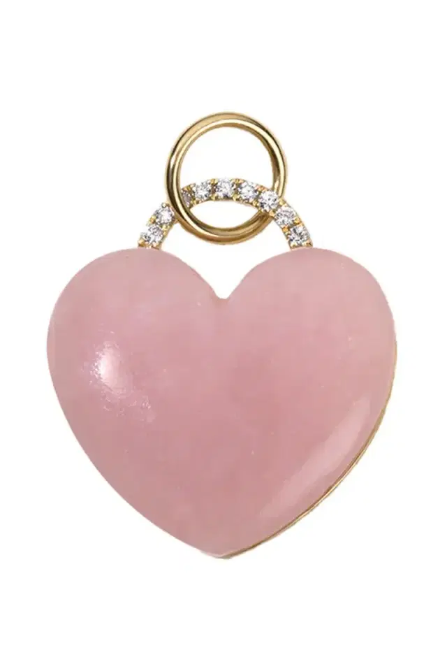 DEVON WOODHILL Pink Opal Heart Charm