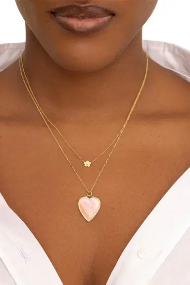 Jennifer Meyer Pink Opal Large Inlay Heart Necklace | Thumbnail 2 Jennifer Meyer Pink Opal Large Inlay Heart Necklace | Thumbnail 2
