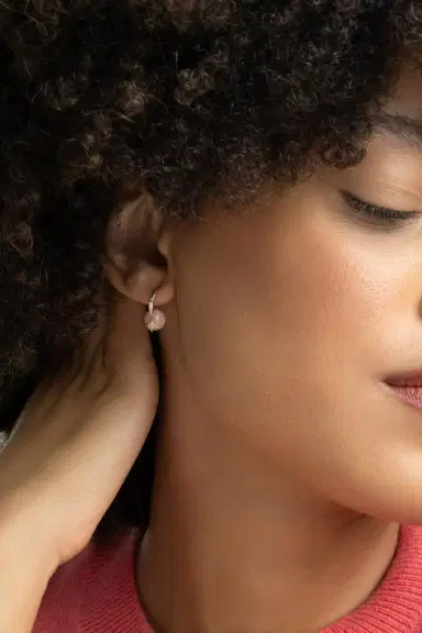 Sydney Evan Pink Opal Mini Starburst Earrings | Thumbnail 3