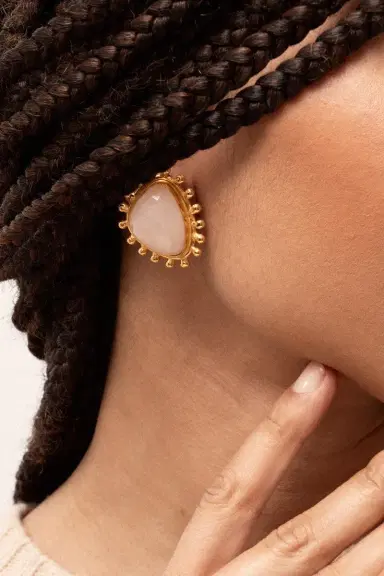 Sylvia Toledano Pink Quartz Dot Earrings | Thumbnail 2