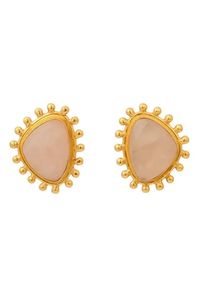 Sylvia Toledano Pink Quartz Dot Earrings