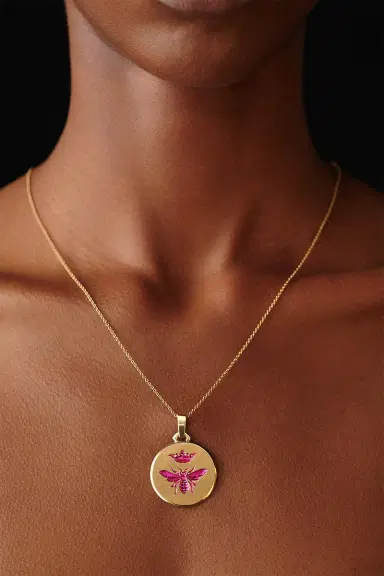 CASTRO SMITH Pink Queen Bee Pendant Necklace | Thumbnail 2