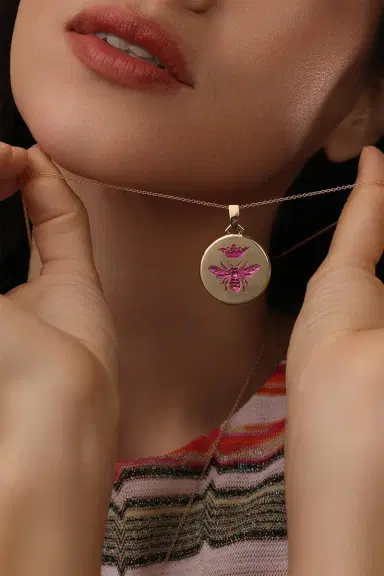CASTRO SMITH Pink Queen Bee Pendant Necklace | Thumbnail 3
