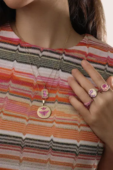 CASTRO SMITH Pink Queen Bee Pendant Necklace | Thumbnail 5