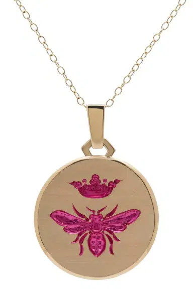 CASTRO SMITH Pink Queen Bee Pendant Necklace | Thumbnail 1