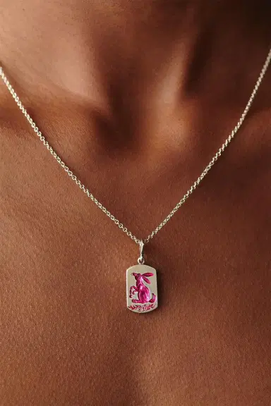 CASTRO SMITH Pink Rabbit Pendant Necklace | Thumbnail 2