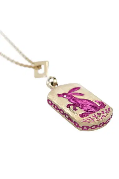 CASTRO SMITH Pink Rabbit Pendant Necklace | Thumbnail 4