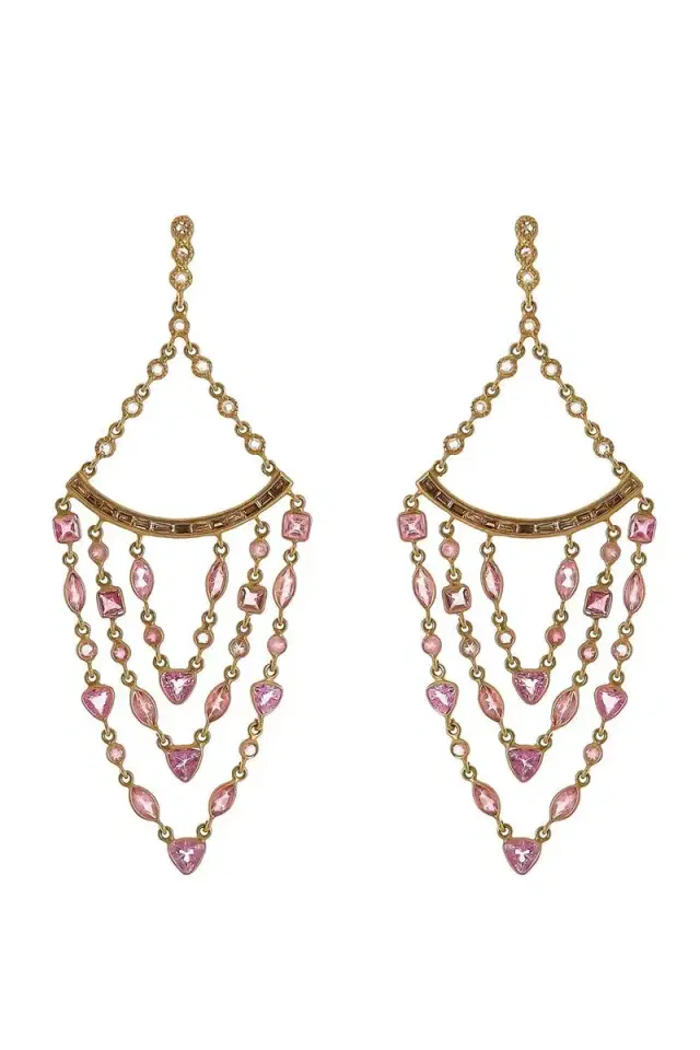 Coomi Pink Sapphire Affinity Chain Earrings