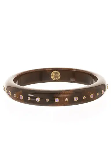MARK DAVIS Pink Sapphire Brown Bakelite Bangle | Thumbnail 1 MARK DAVIS Pink Sapphire Brown Bakelite Bangle | Thumbnail 1