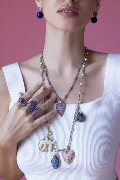 Sylva & Cie Pink Sapphire Bullet Chain | Thumbnail 4 Sylva & Cie Pink Sapphire Bullet Chain | Thumbnail 4