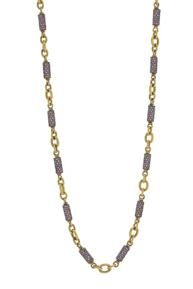 Sylva & Cie Pink Sapphire Bullet Chain