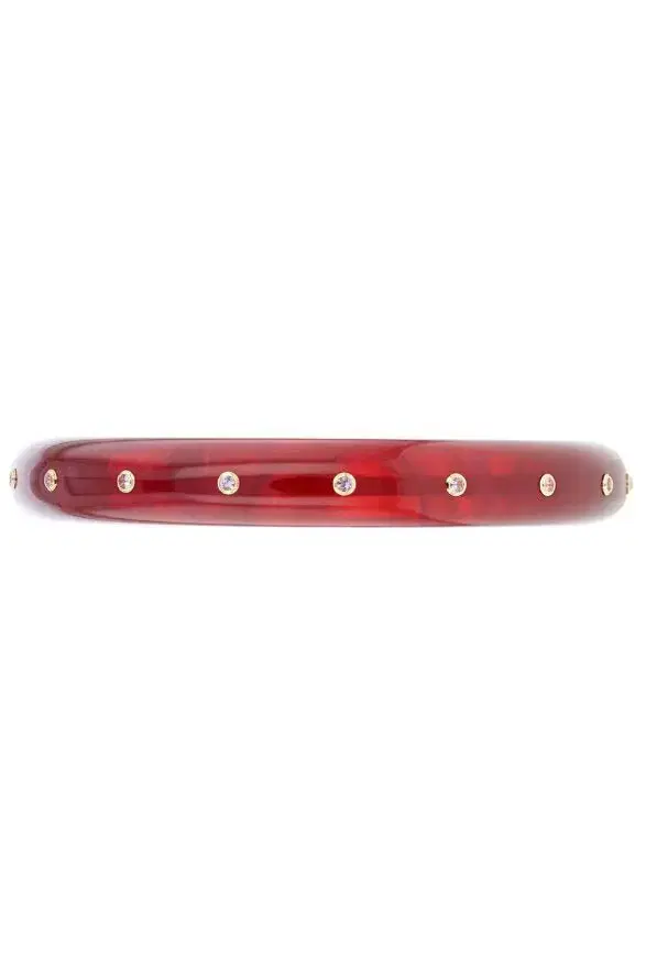 MARK DAVIS Pink Sapphire Burgundy Bakelite Bangle