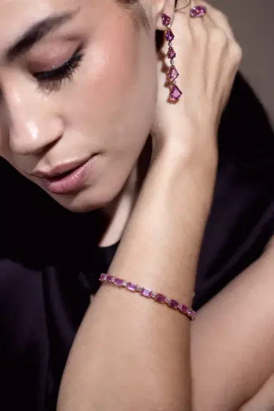 Bayco Pink Sapphire Diamond Bracelet | Thumbnail 2 Bayco Pink Sapphire Diamond Bracelet | Thumbnail 2