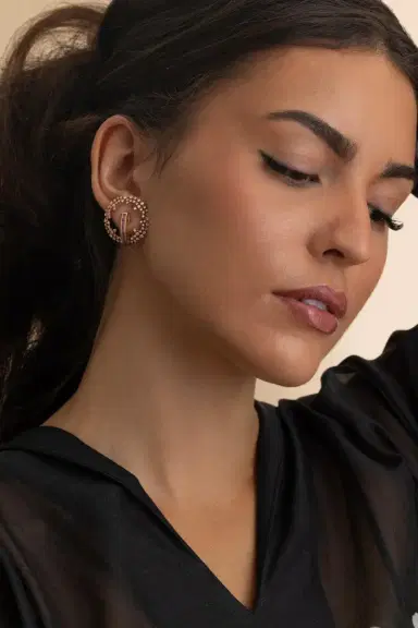 Ananya Pink Sapphire Diamond Scatter Earrings | Thumbnail 3