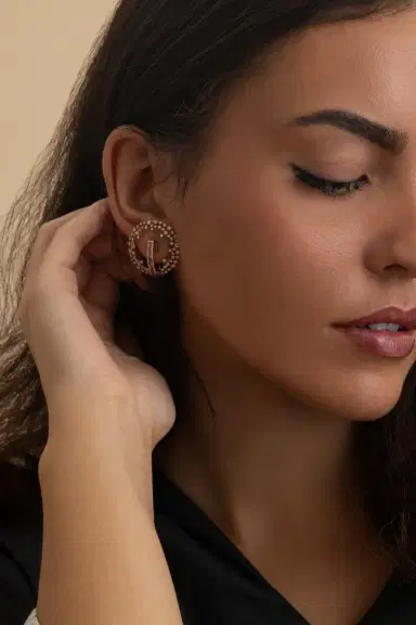Ananya Pink Sapphire Diamond Scatter Earrings | Thumbnail 4