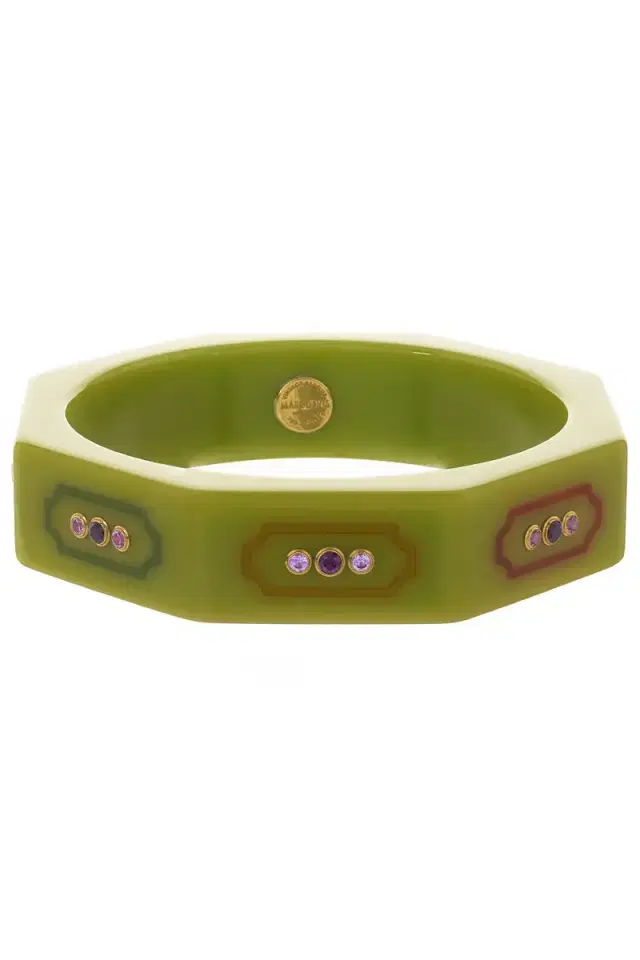 MARK DAVIS Pink Sapphire Garnet Green Bangle