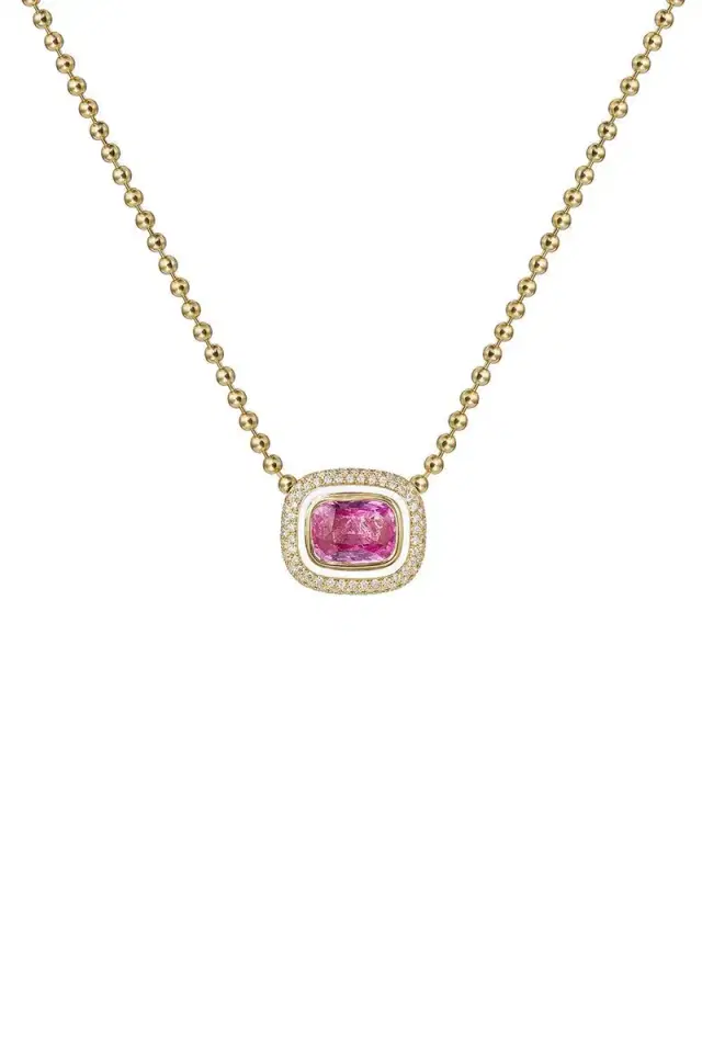 Melissa Kaye Pink Sapphire Lenox Pendant Necklace