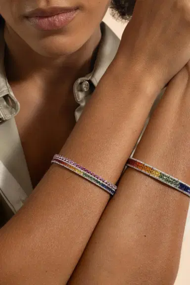 LISA NIK Pink Sapphire Ombre Bracelet | Thumbnail 3