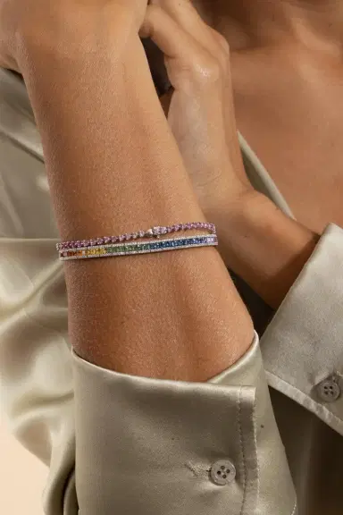 LISA NIK Pink Sapphire Ombre Bracelet | Thumbnail 4