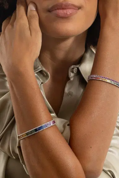 LISA NIK Pink Sapphire Ombre Bracelet | Thumbnail 5