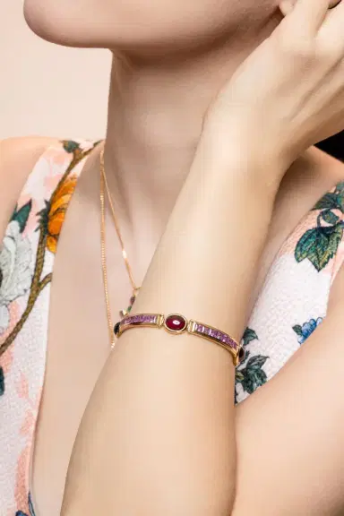 VAN Pink Sapphire St Tropez Stack Bracelet | Thumbnail 4 VAN Pink Sapphire St Tropez Stack Bracelet | Thumbnail 4