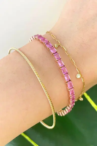 YI COLLECTION Pink Sapphire Supreme Tennis Bracelet | Thumbnail 2