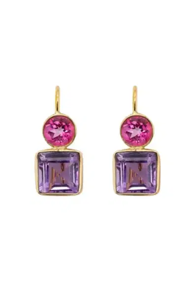 LIZZIE FORTUNATO FINE Pink Topaz and Amethyst Pastille Earrings | Thumbnail 1 LIZZIE FORTUNATO FINE Pink Topaz and Amethyst Pastille Earrings | Thumbnail 1