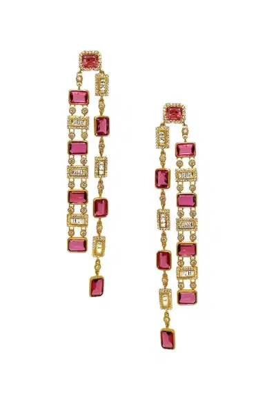 Coomi Pink Tourmaline Diamond Two Line Earrings | Thumbnail 1 Coomi Pink Tourmaline Diamond Two Line Earrings | Thumbnail 1