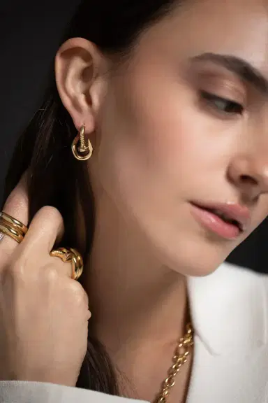 DAVID WEBB Polished Bent Nail Earrings | Thumbnail 2