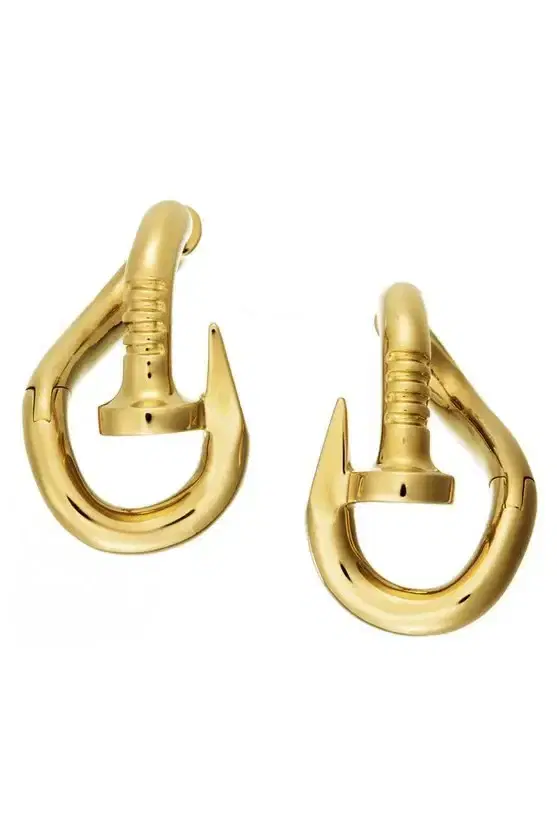 DAVID WEBB Polished Bent Nail Earrings