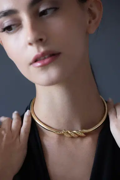 DAVID WEBB Polished Twist Nail Collar | Thumbnail 2