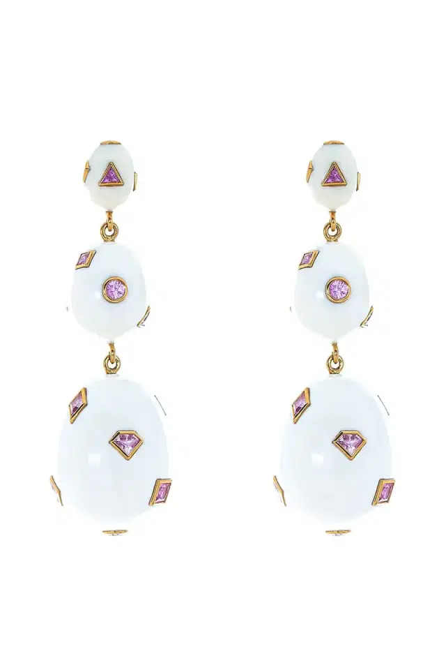 BIBI VAN DER VELDEN Pop Art Pink Sapphire Earrings