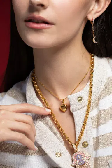 BUDDHA MAMA Puffy Heart Pendant - Gold | Thumbnail 2