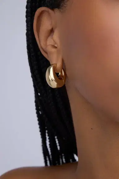 Jennifer Fisher Puffy Hinged Huggie Earrings | Thumbnail 2 Jennifer Fisher Puffy Hinged Huggie Earrings | Thumbnail 2