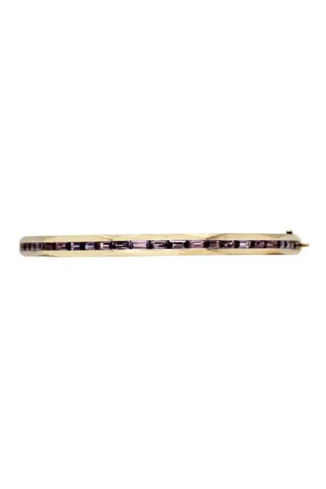 ARUNASHI Purple Sapphire Baguette Enigma Bangle Bracelet