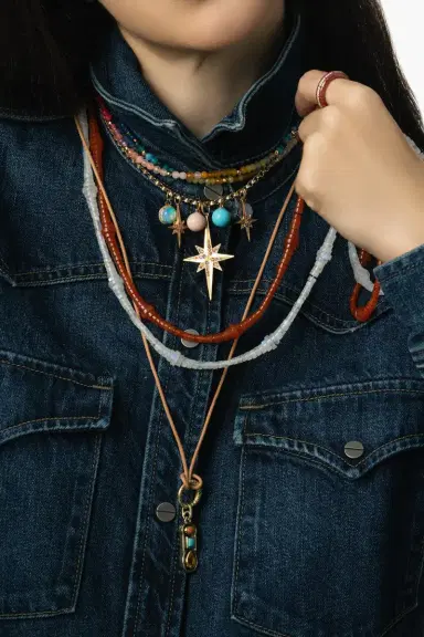 DEVON WOODHILL Rainbow Moonstone Button Bead Necklace | Thumbnail 4