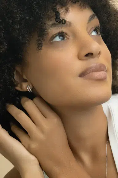LISA NIK Rainbow Sapphire Diamond Hinge Hoop Earrings | Thumbnail 2 LISA NIK Rainbow Sapphire Diamond Hinge Hoop Earrings | Thumbnail 2