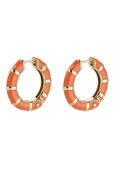 Gas Bijoux Red Bambou Hoop Earrings | Thumbnail 1