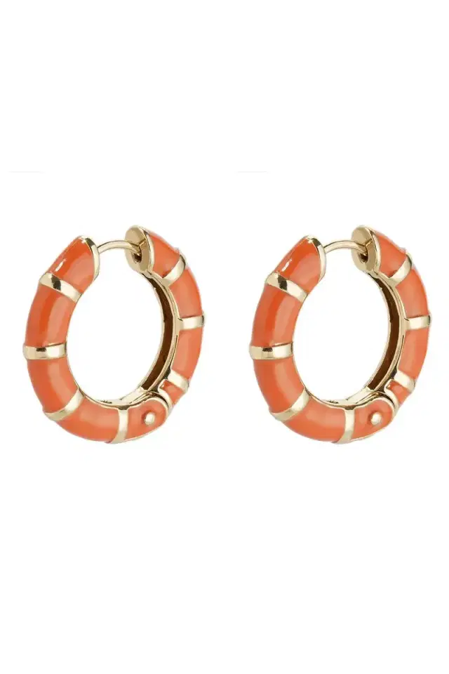 Gas Bijoux Red Bambou Hoop Earrings