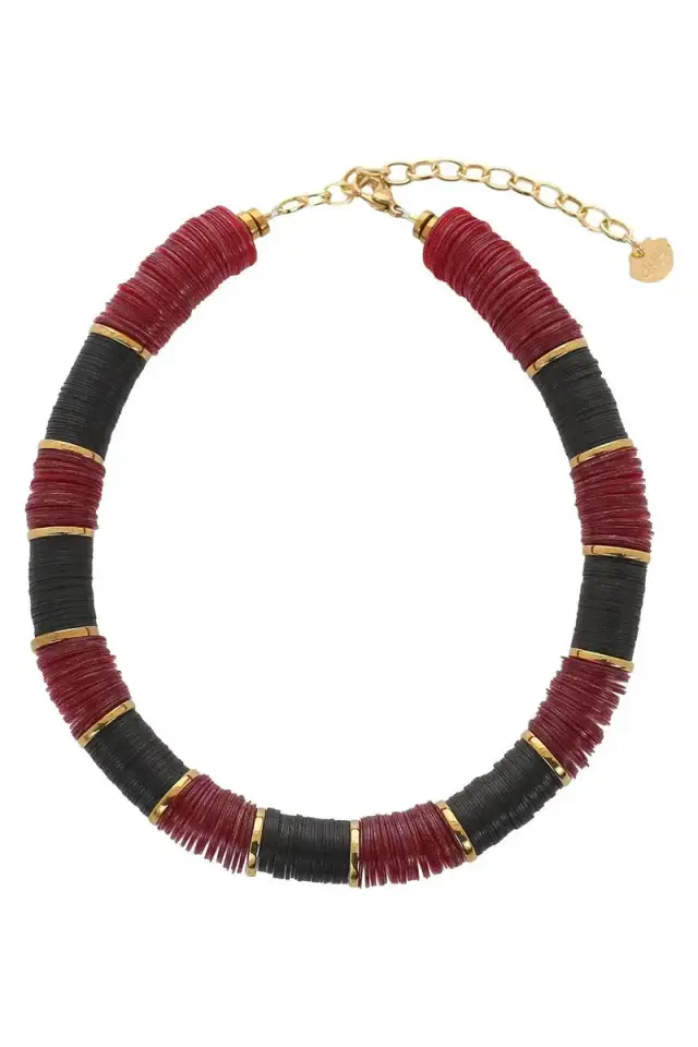 Red Black Multi Hematite Necklace