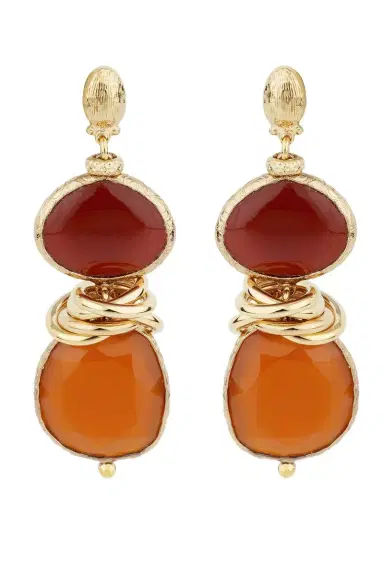 Gas Bijoux Red Brown Direna Drop Earrings | Thumbnail 1
