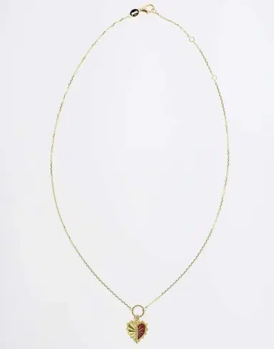 Foundrae Red Heart Love Token Necklace | Thumbnail 3 Foundrae Red Heart Love Token Necklace | Thumbnail 3