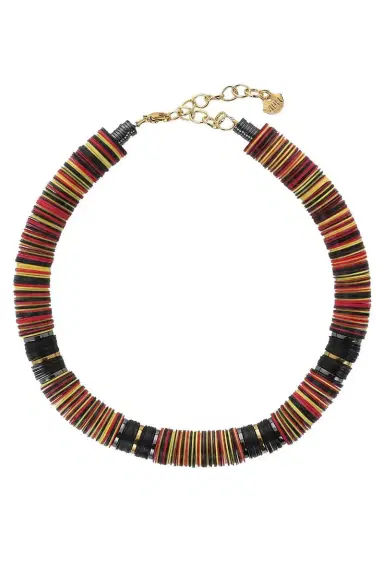 HIJAS DE PUKA Red Yellow Black Rondelle Necklace | Thumbnail 1 HIJAS DE PUKA Red Yellow Black Rondelle Necklace | Thumbnail 1